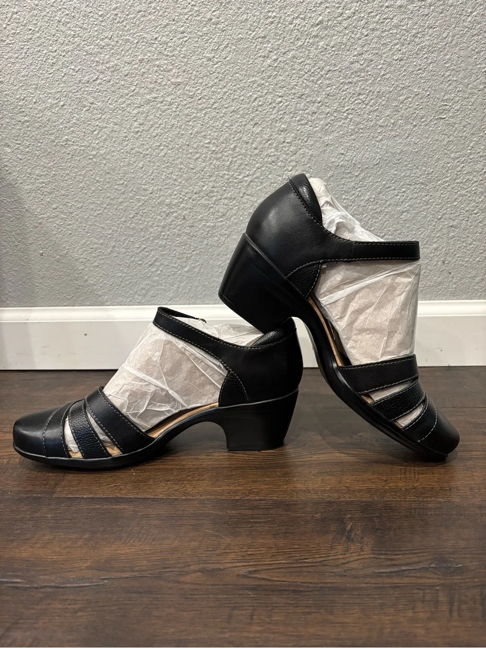 Clarks Black Mary Jane Low Heel Dress Shoes